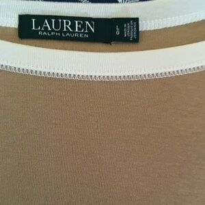 Lauren Ralph Lauren Camel Top with White Trim